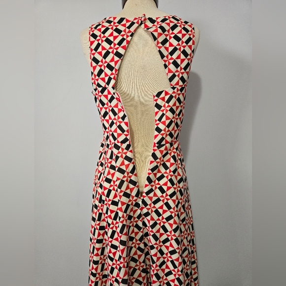 EVA FRANCO Anthropologie Geometric Patterned Halter Dress. Size M - Picture 9 of 15